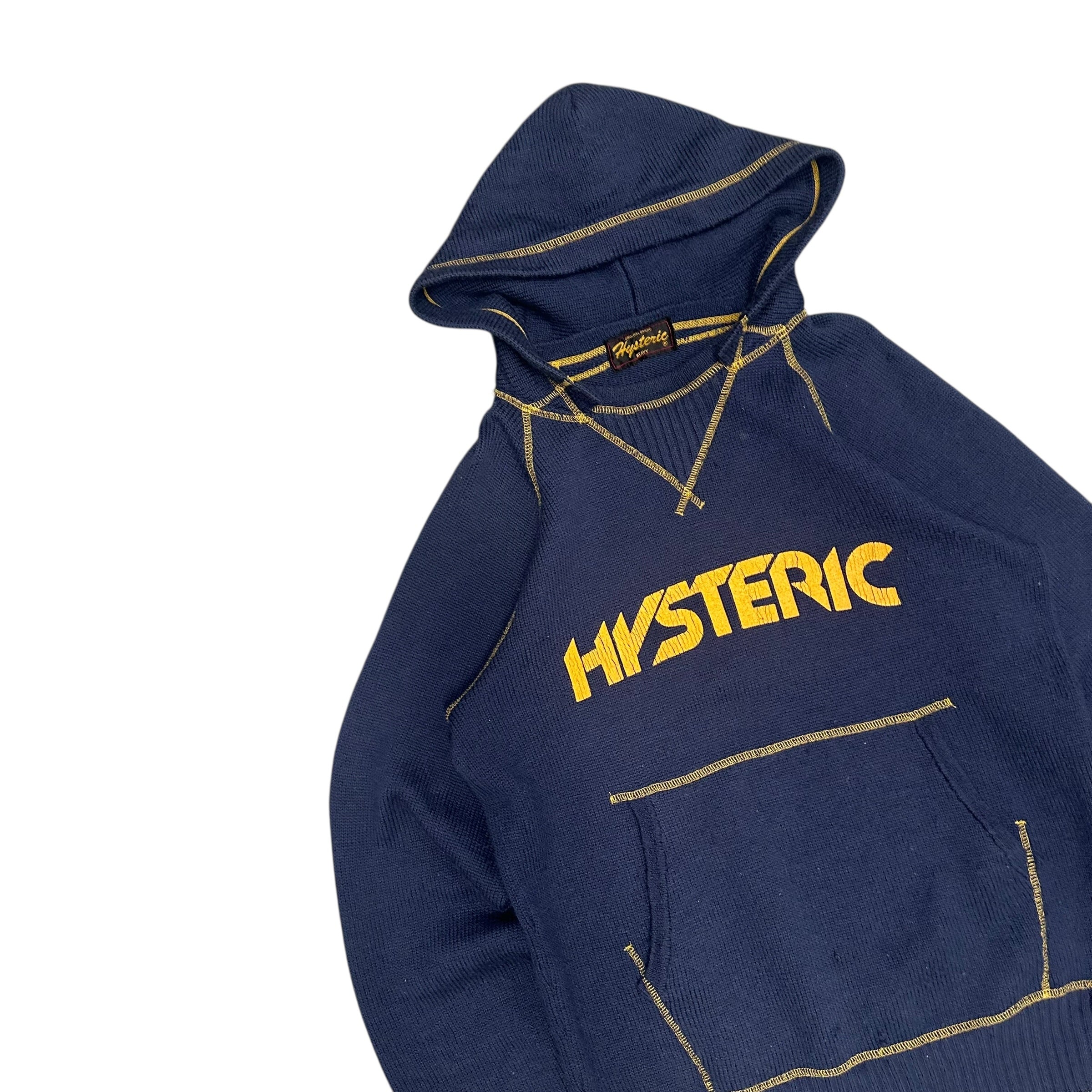 HYSTERIC GLAMOUR BLUE KNIT HOODIE.