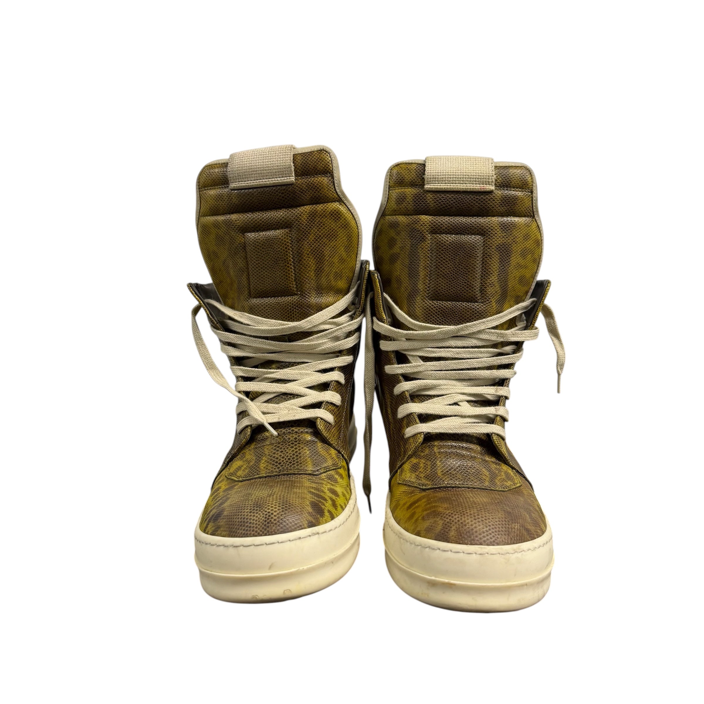 RICK OWENS GEOBASKET IN ACID SS25.