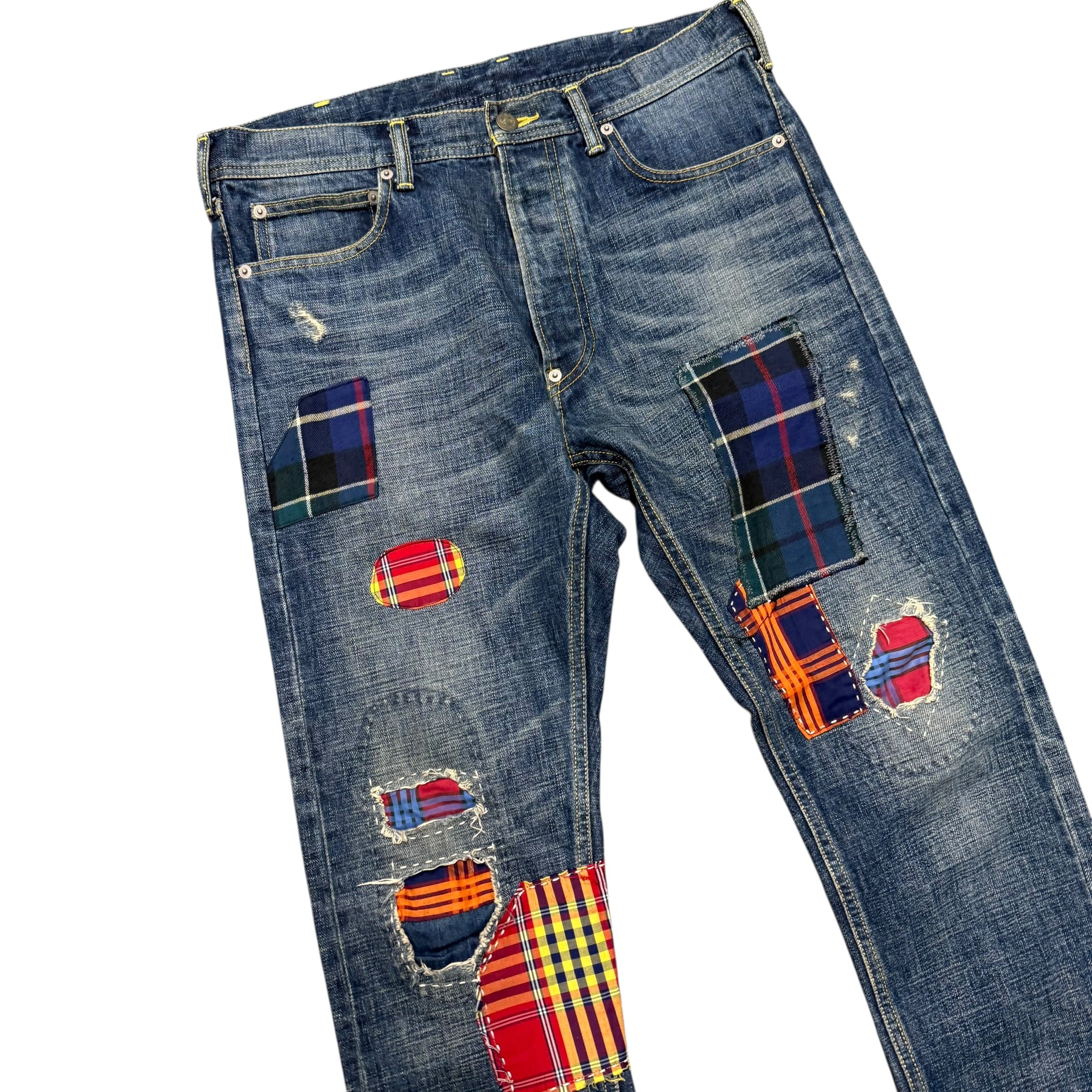 VIVIENNE WESTWOOD FLANNEL PATCH DENIM.