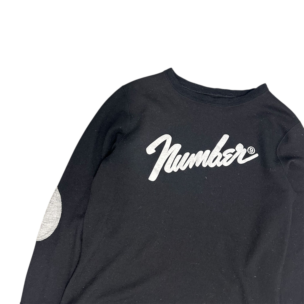 NUMBER (N)INE BLACK ELBOW PADDED SWEATER.