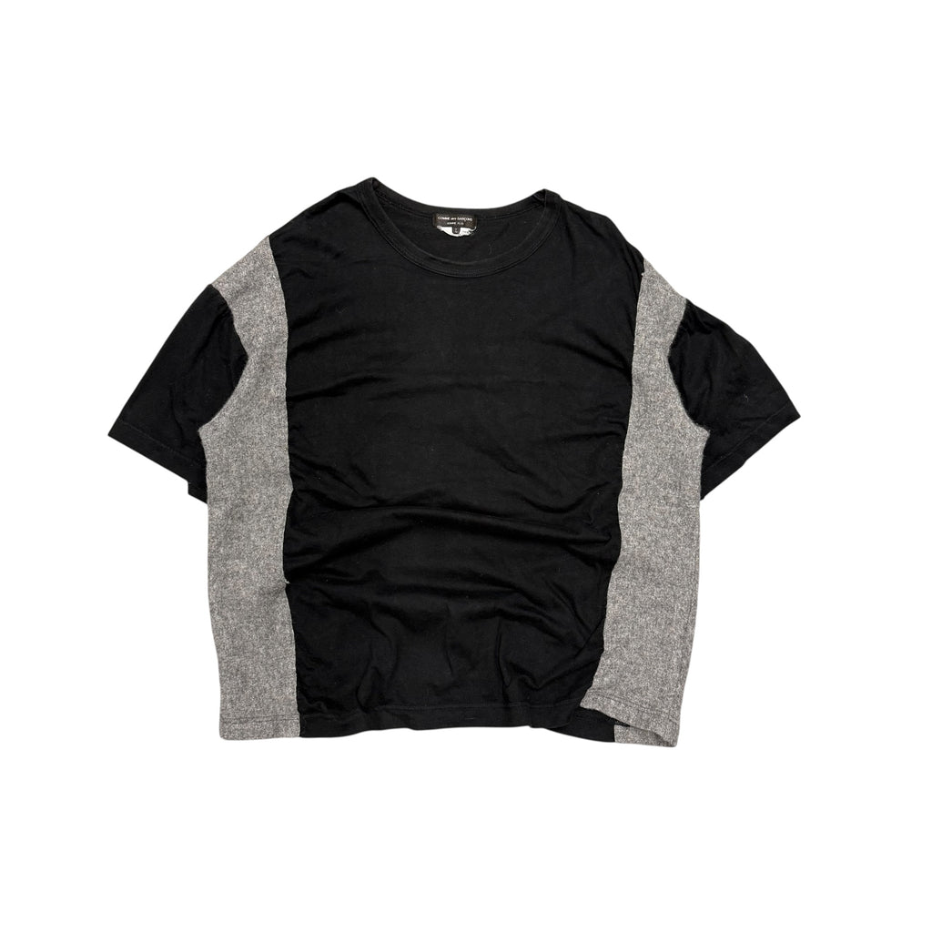 CDG BLACK & GRAY WOOL SIDE PATCH TEE