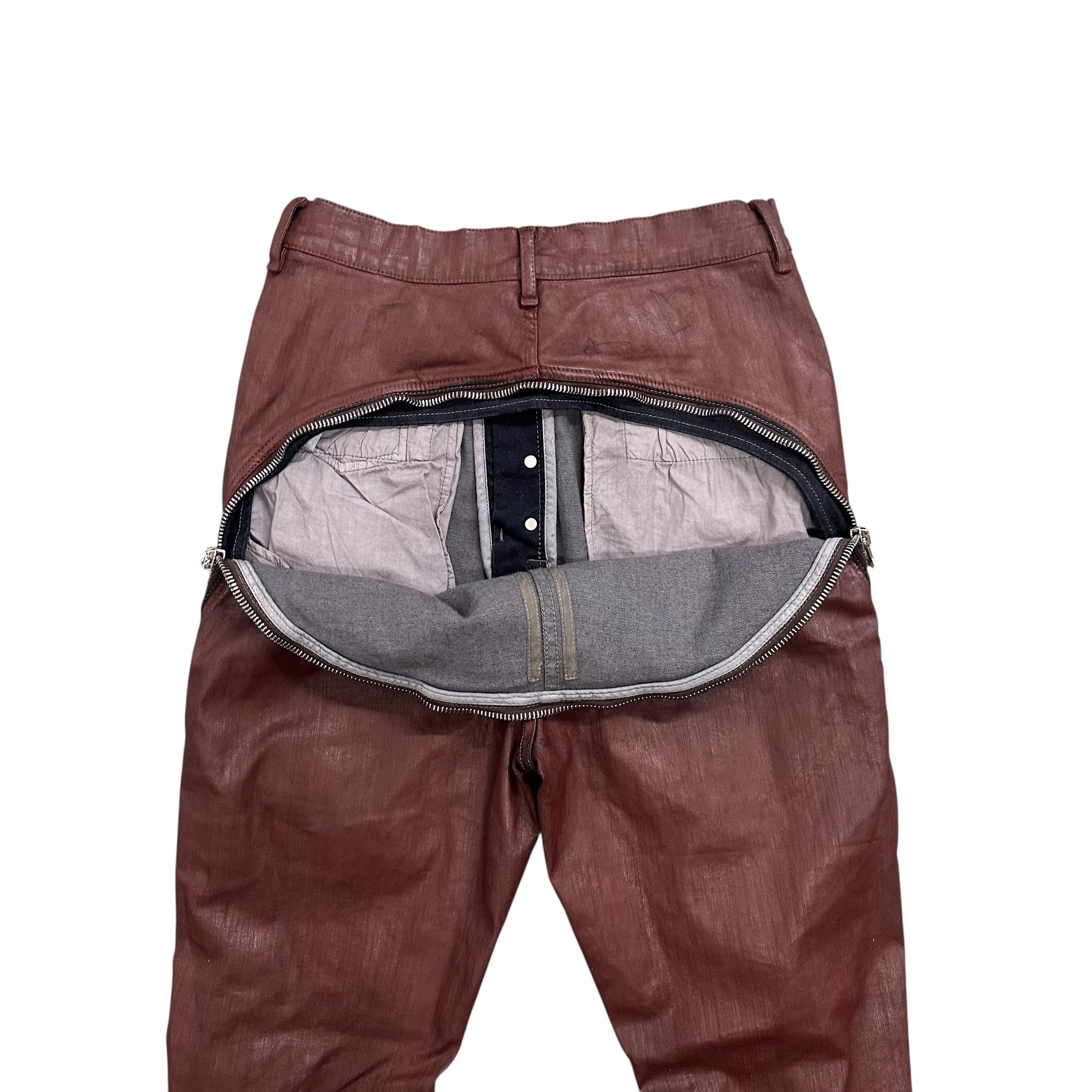 RICK OWENS DRKSHDW SCAB WAX DENIM.