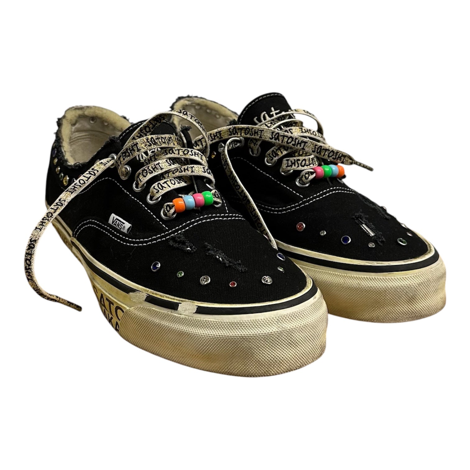 SATOSHI NAKAMOTO X VANS STUDDED RHINESTONE VANS.