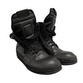 RICK OWENS TRIPLE BLACK GEOBASKETS.