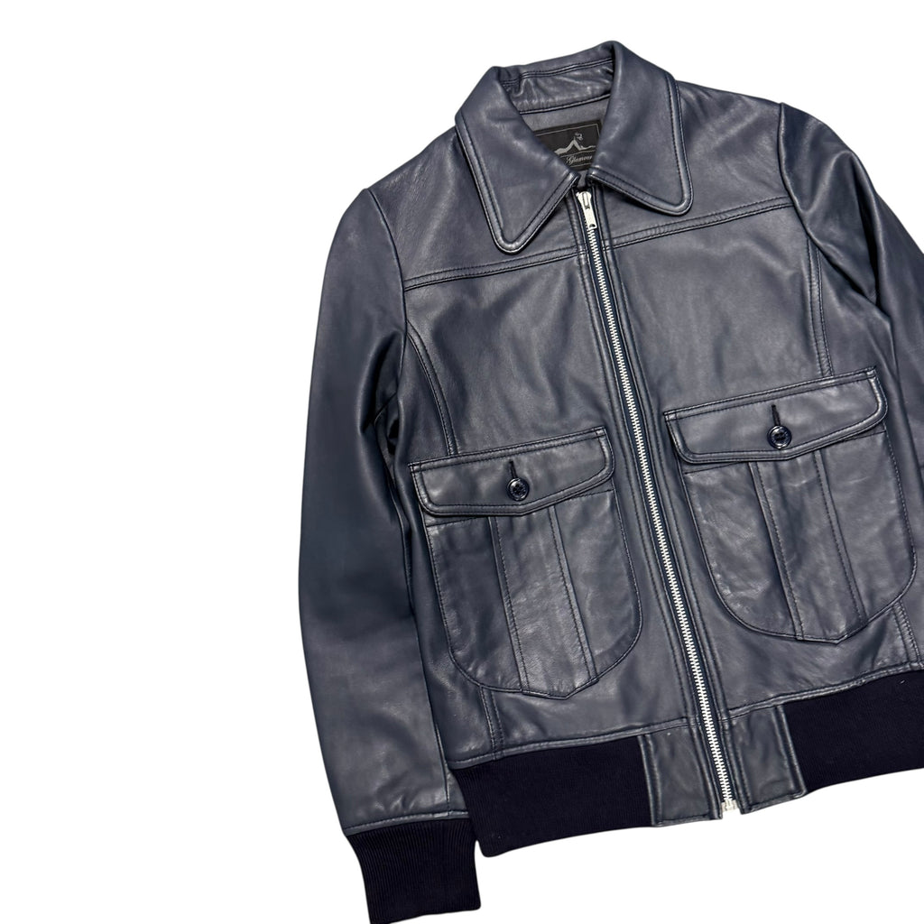 HYSTERIC GLAMOUR LEATHER ZIP UP JACKET.