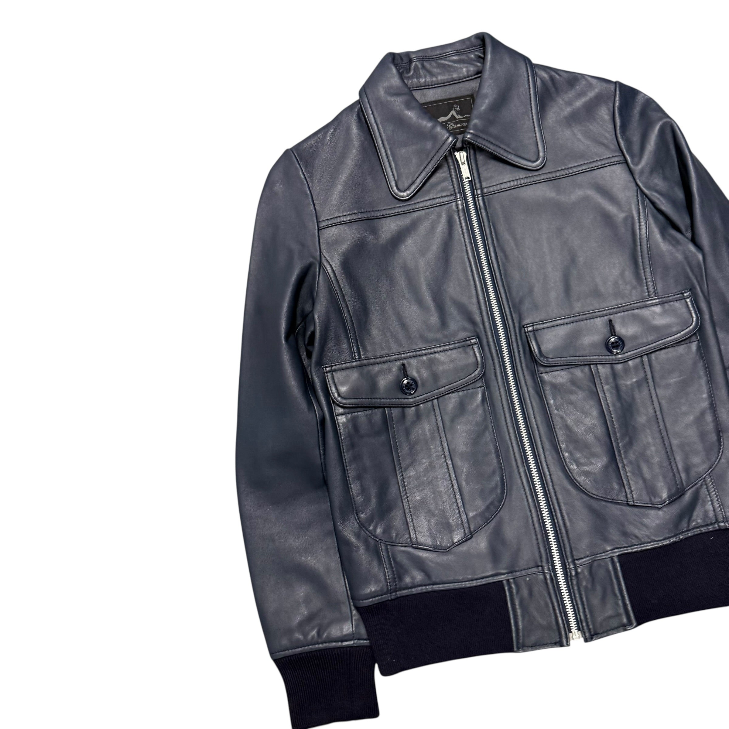 HYSTERIC GLAMOUR LEATHER ZIP UP JACKET.
