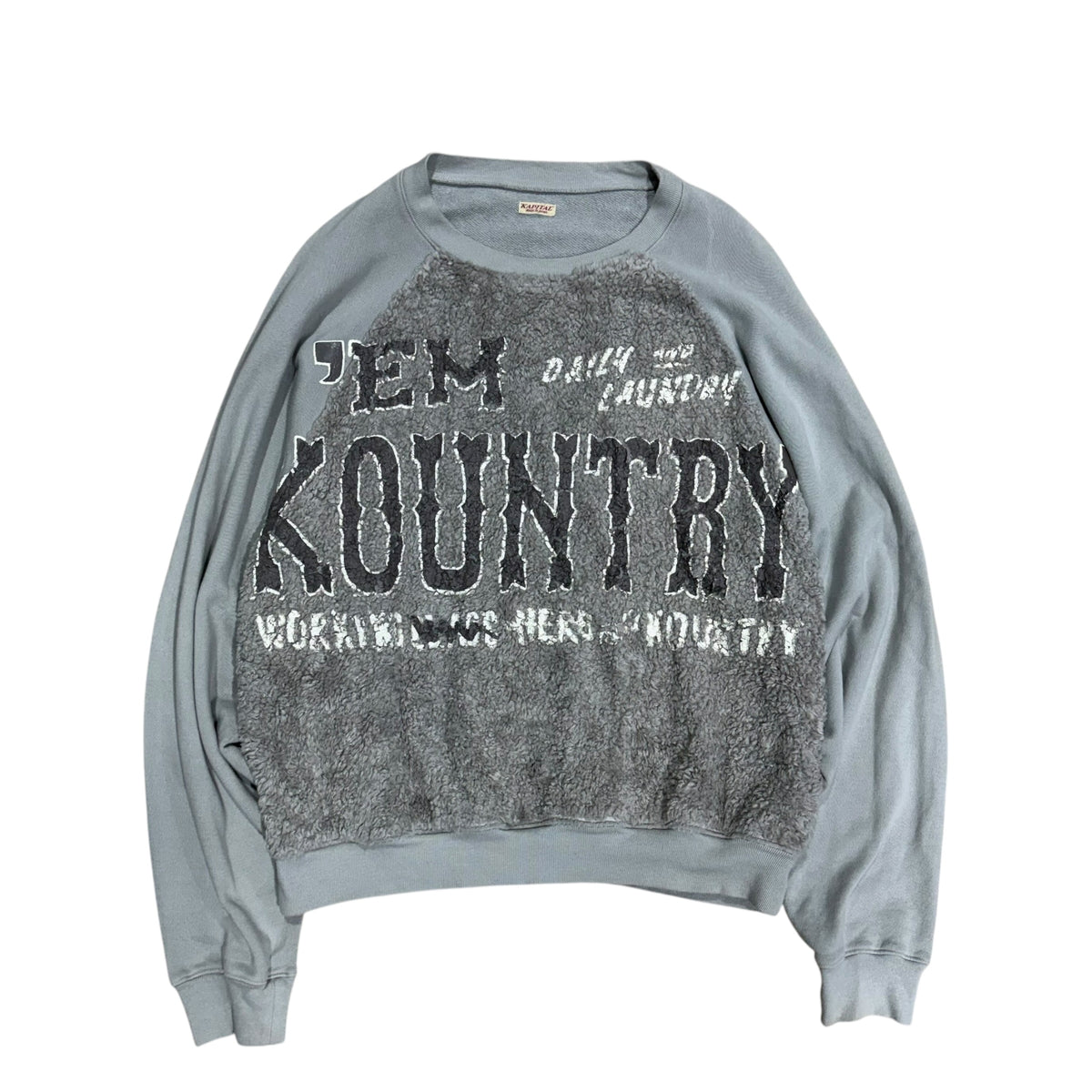KAPITAL “DAILY LAUNDRY” HYBRID FUR SWEATER.