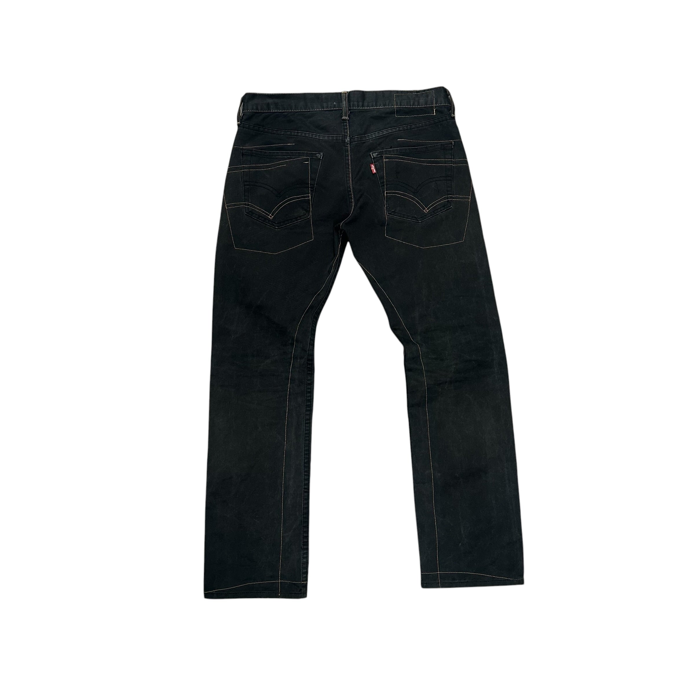 JUNYA INDIGO BLACK DENIM PANTS.