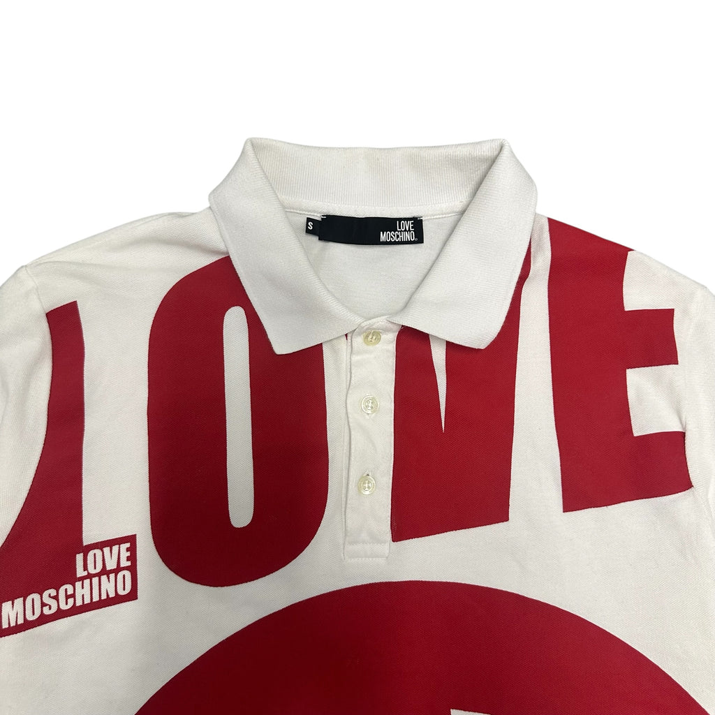 MOSCHINO "LOVE MOSCHINO" PEACE SIGN SHIRT.