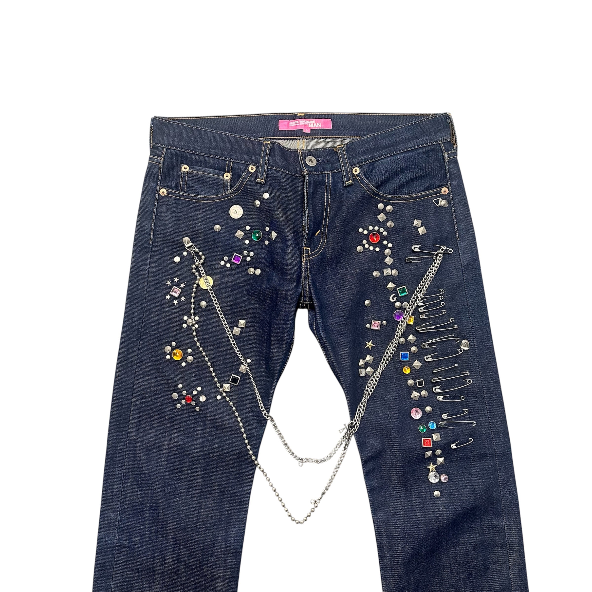 JUNYA WATANABE AW02 GEM STUDDED JEANS.