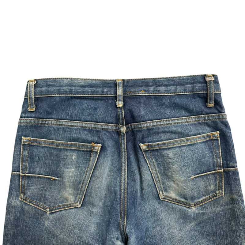 DIOR HOMME 'NATURAL FADE' BLUE WASHED SKINNY DENIM.
