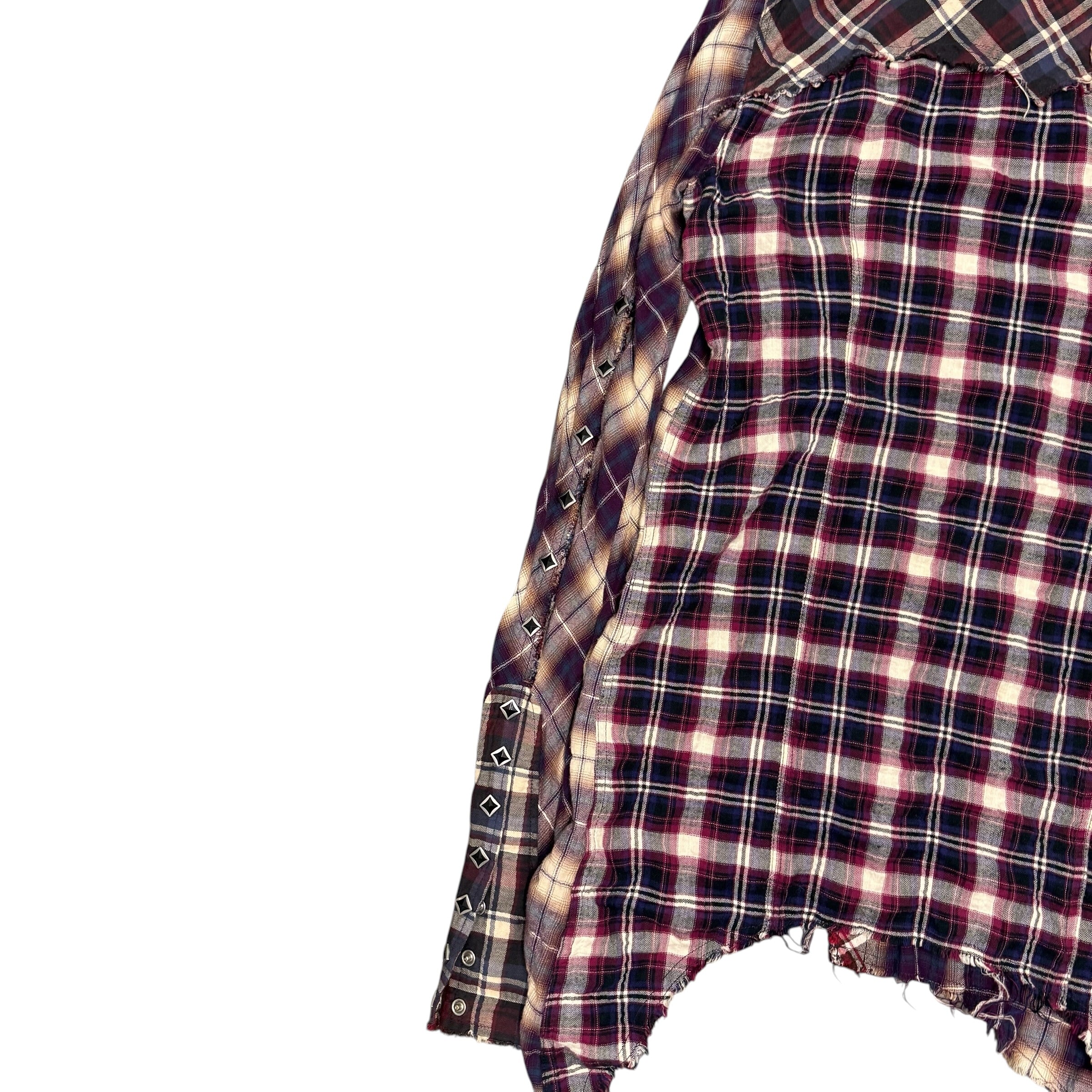 LGB ROCKABILLY SHADOW FRINGES FLANNEL SHIRT.