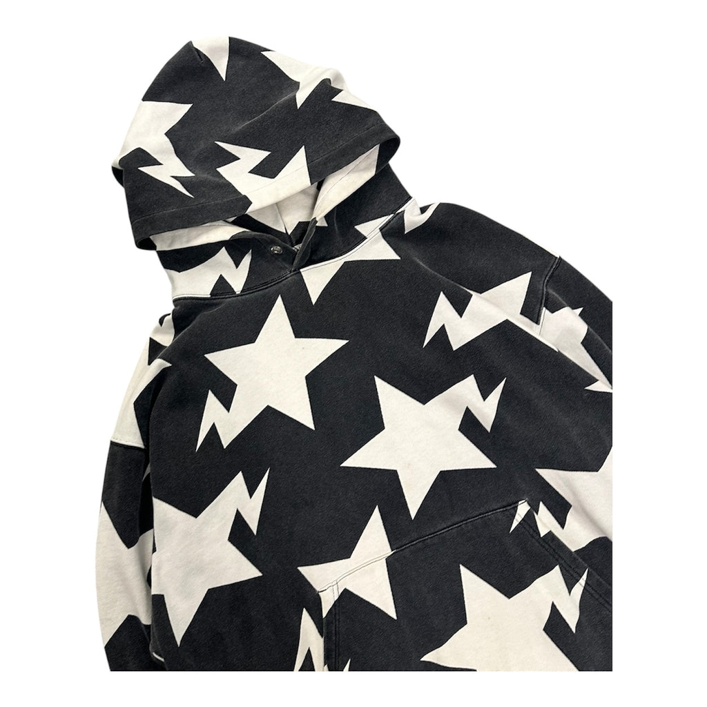 VINTAGE BAPE BLACK & WHITE STAR AOP HOODIE.