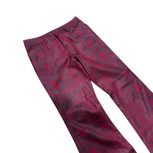5351 HOMME RED SNAKE PRINT PANTS.