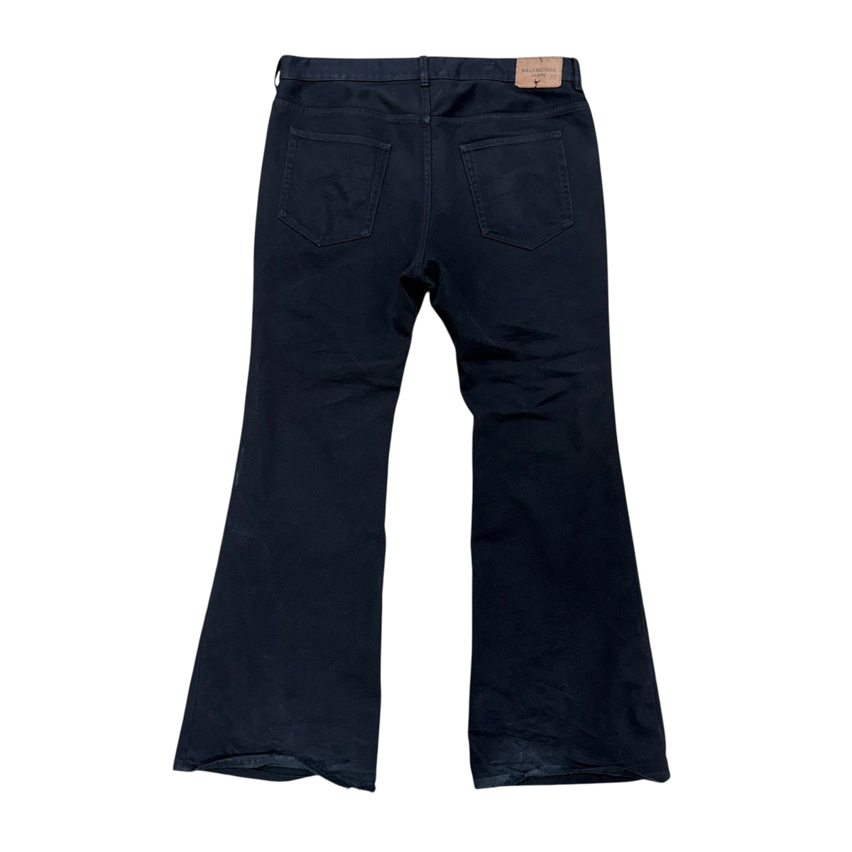 BALENCIAGA BLACK FLARED DENIMS.