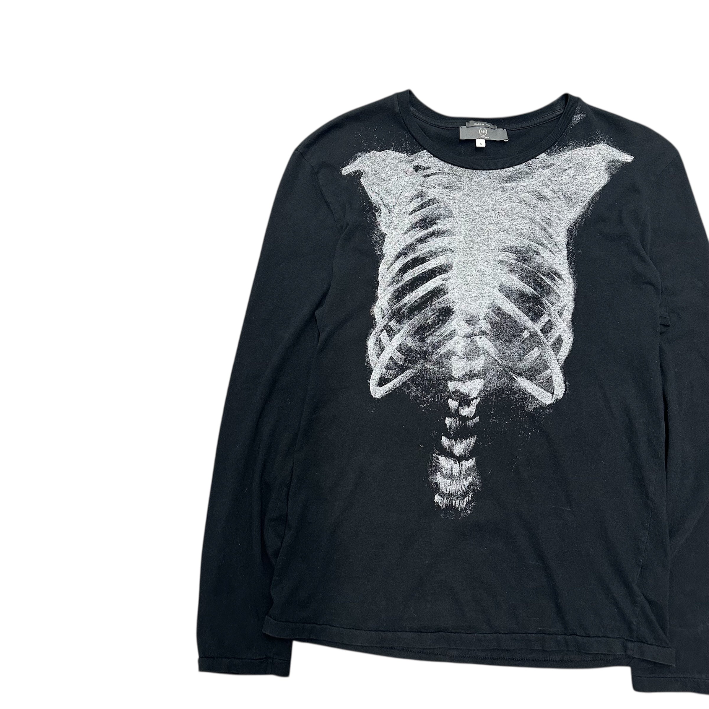 ALEXANDER MCQUEEN BLACK SKELETON PRINT LONGSLEEVE.