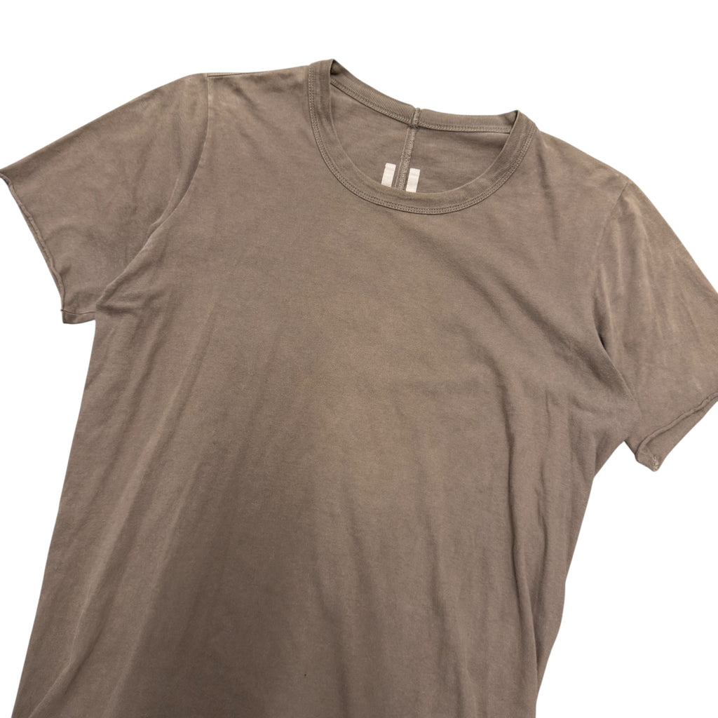 RICK OWENS DUST BROWN "BASIC" SHORT SLEEVE SHIRT.