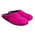 MARNI BRIGHT PINK MOHAIR MULES.