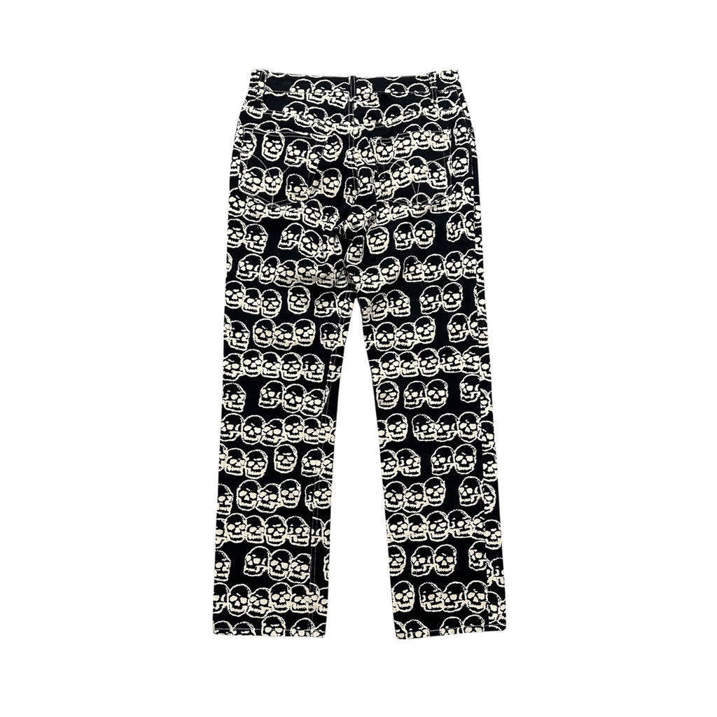 HYSTERIC GLAMOUR SKULL ALL OVER PRINT DENIM.
