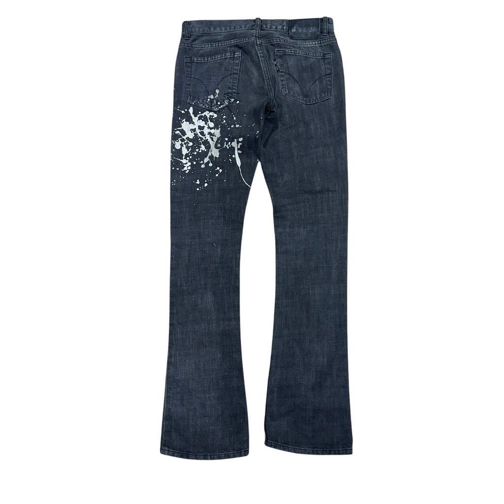 HYSTERIC GLAMOUR BLACK PAINT SPLATTER JEANS.