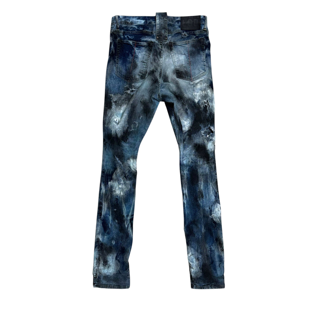 LGB COATING CRUSH SPLATTER DENIM PANTS.