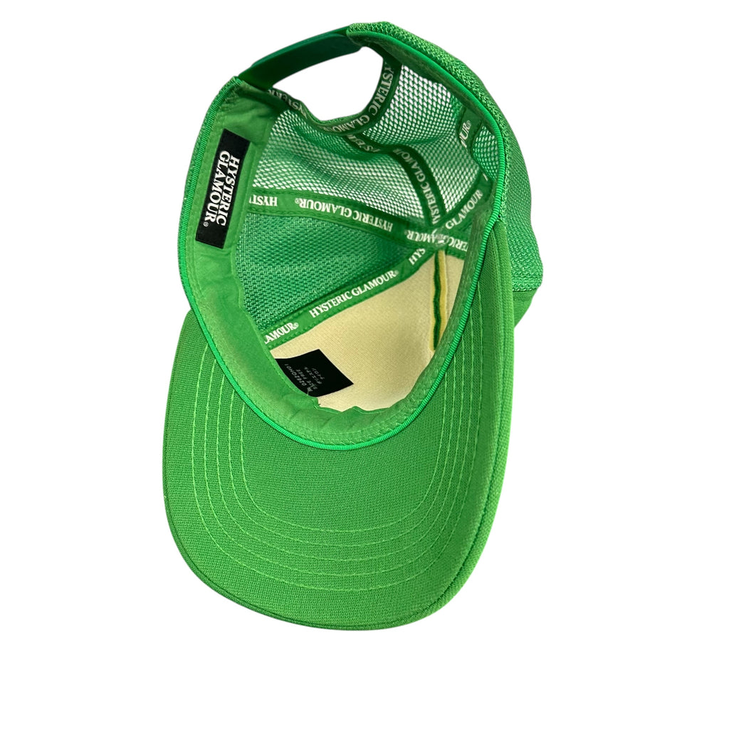 HYSTERIC GLAMOUR GREEN TRUCKER HAT.