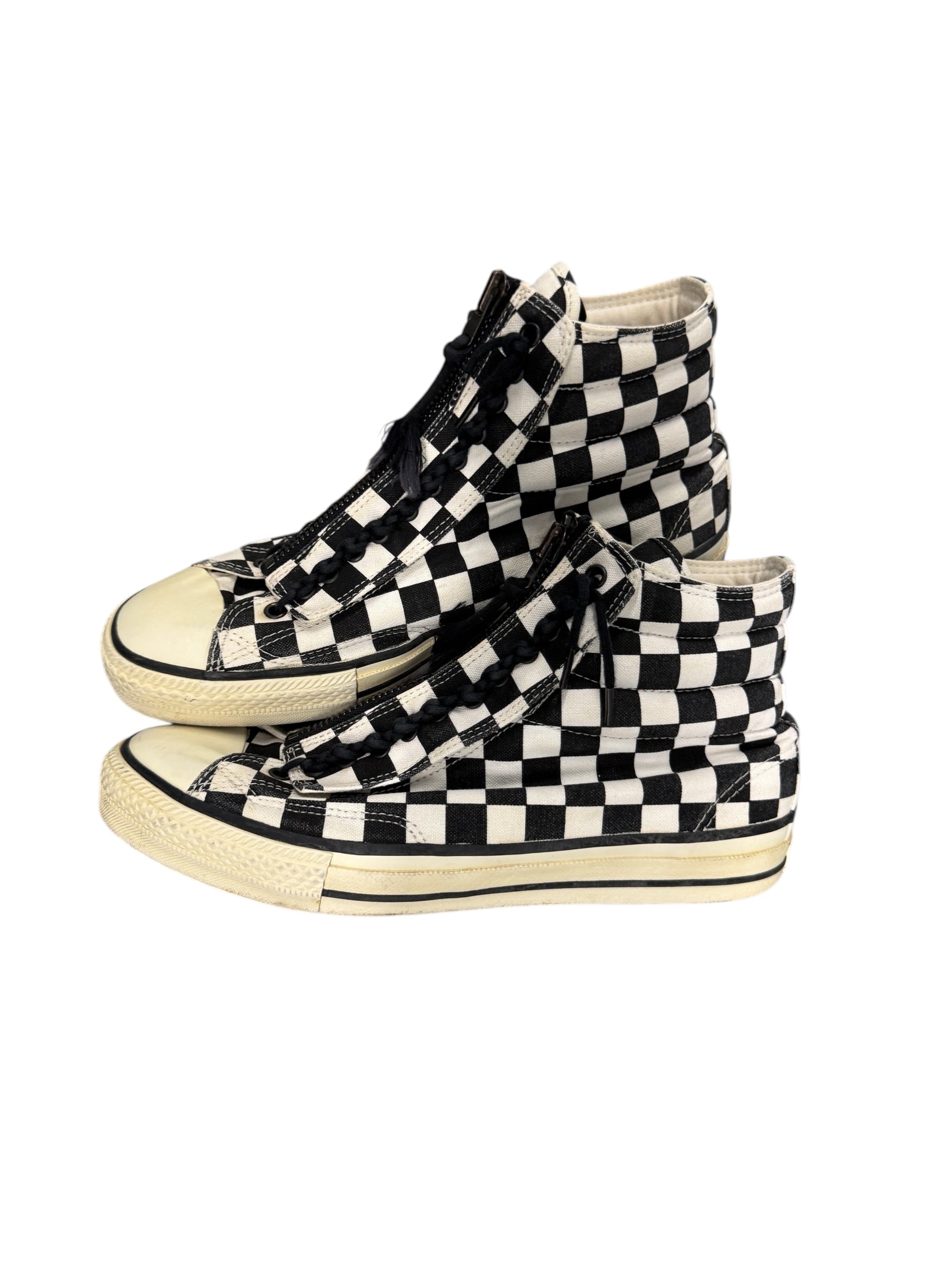 NUMBER (N)INE AW 2007 CHECKERED SNEAKERS.