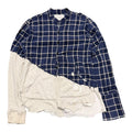 GREG LAUREN RAW HEM HYBRID FLANNEL SHIRT.