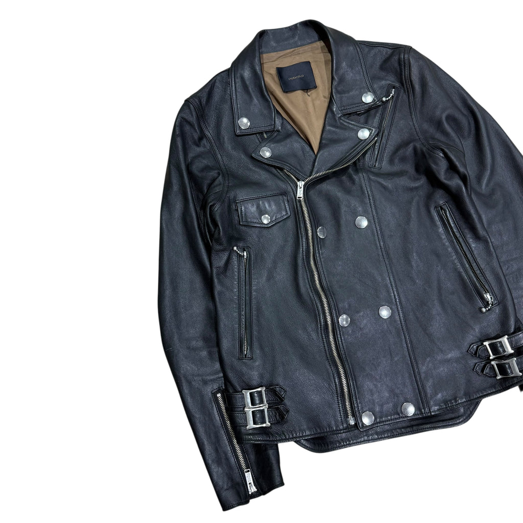 UNDERCOVER SS19 LEATHER SNAP JACKET.