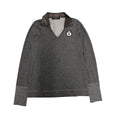 BALMAIN PATCH SATIN COLLAR POLO LONGSLEEVE.