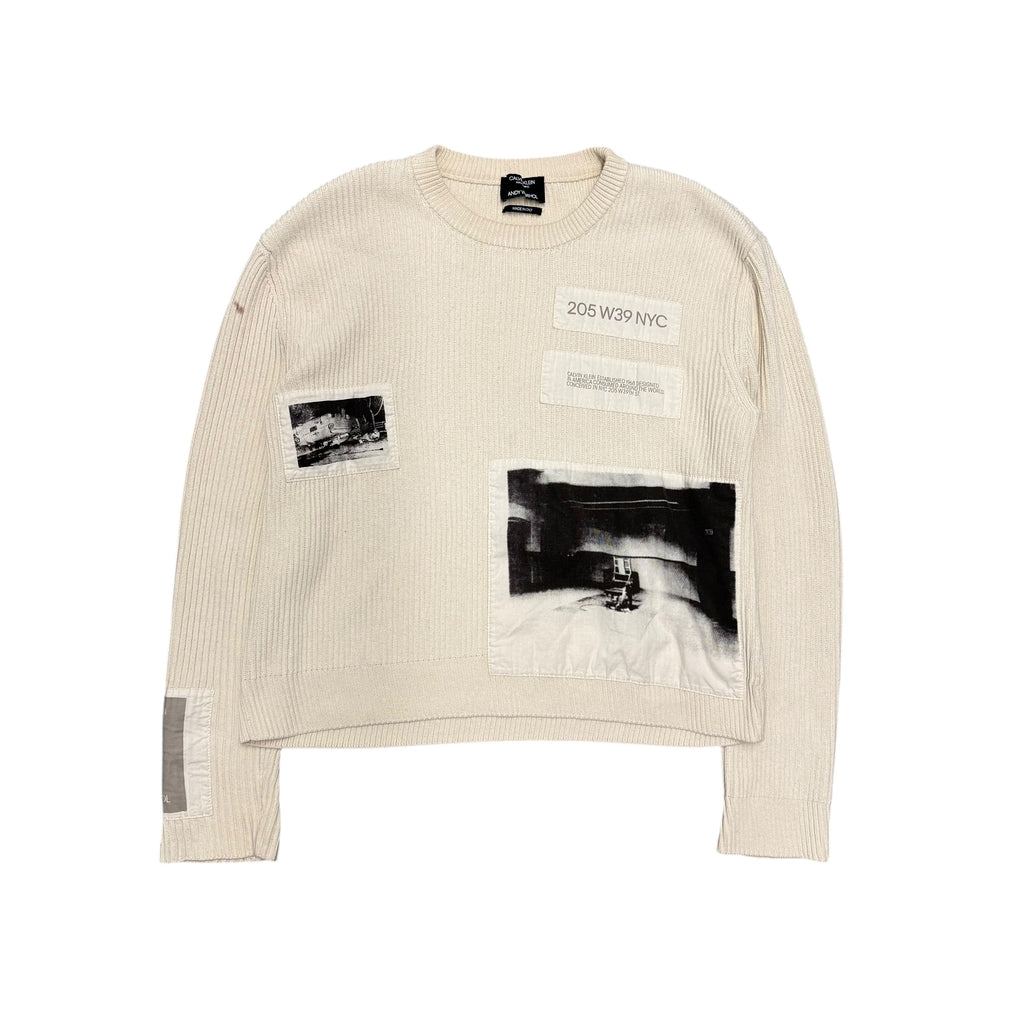 CALVIN KLEIN X RAF SIMONS X ANDY WARHOL PATCHWORK SWEATER.