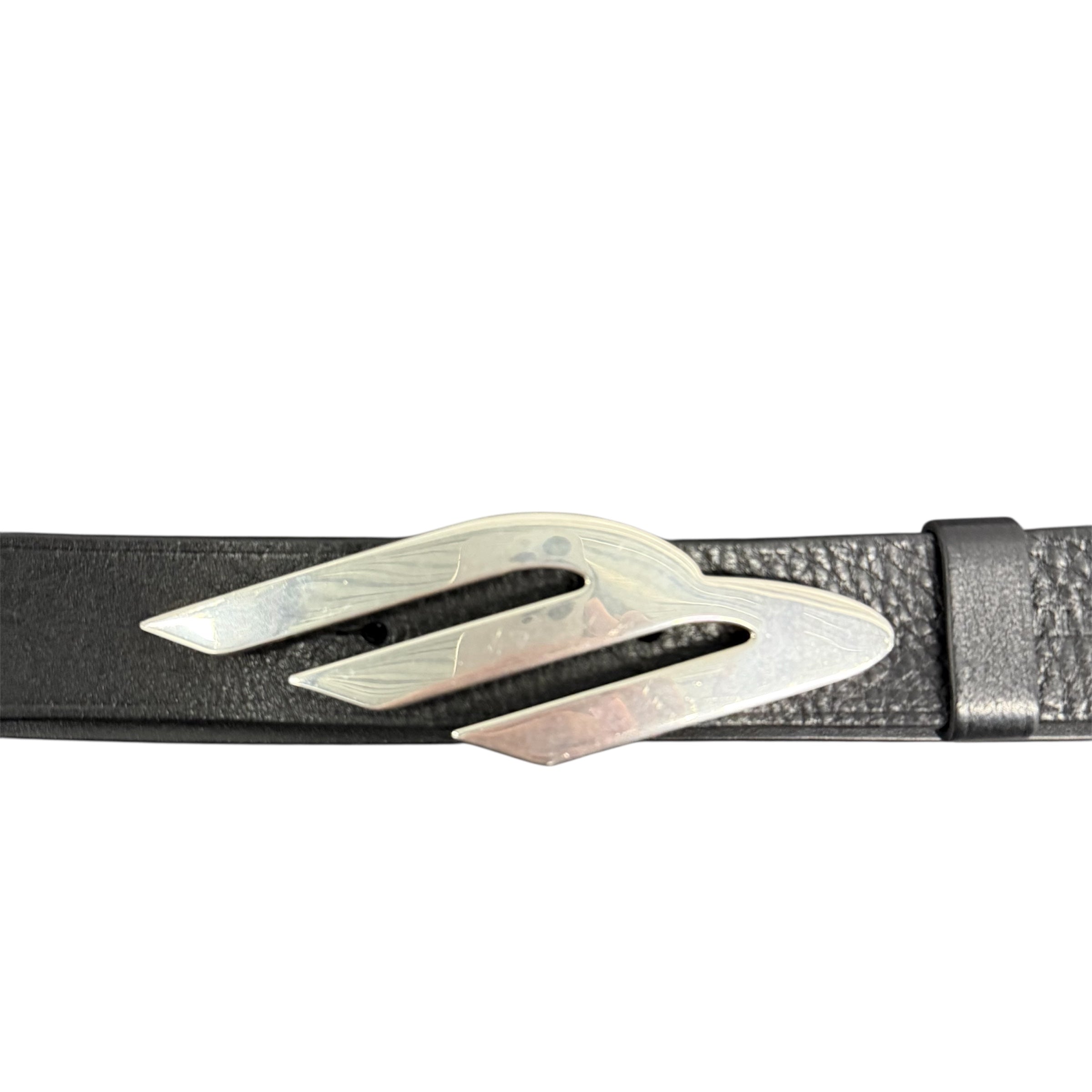 BALENCIAGA 3B LEATHER BUCKLE BELT.