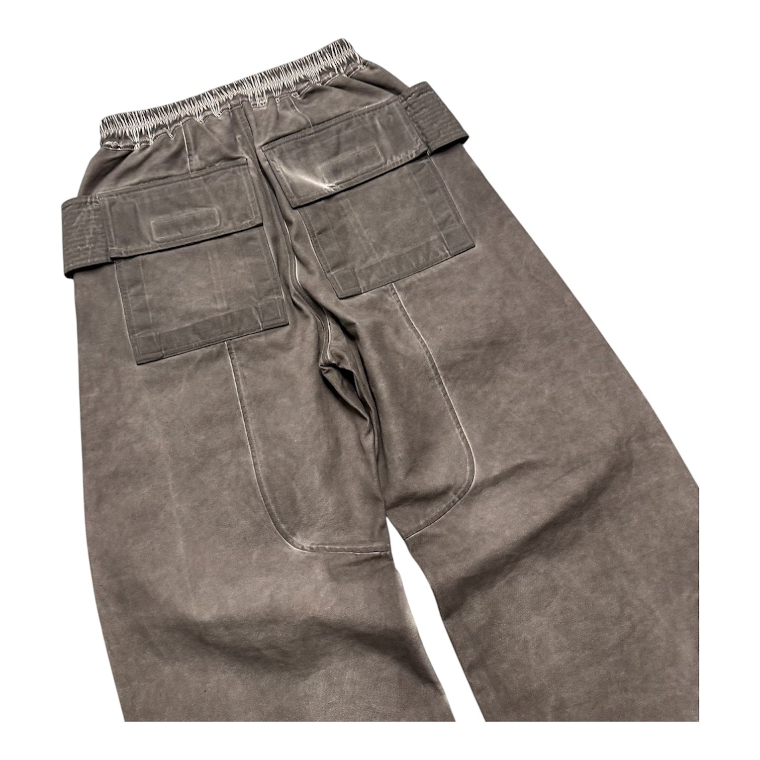 RICK OWENS WIDE LEG CREATCH CARGO PANTS.