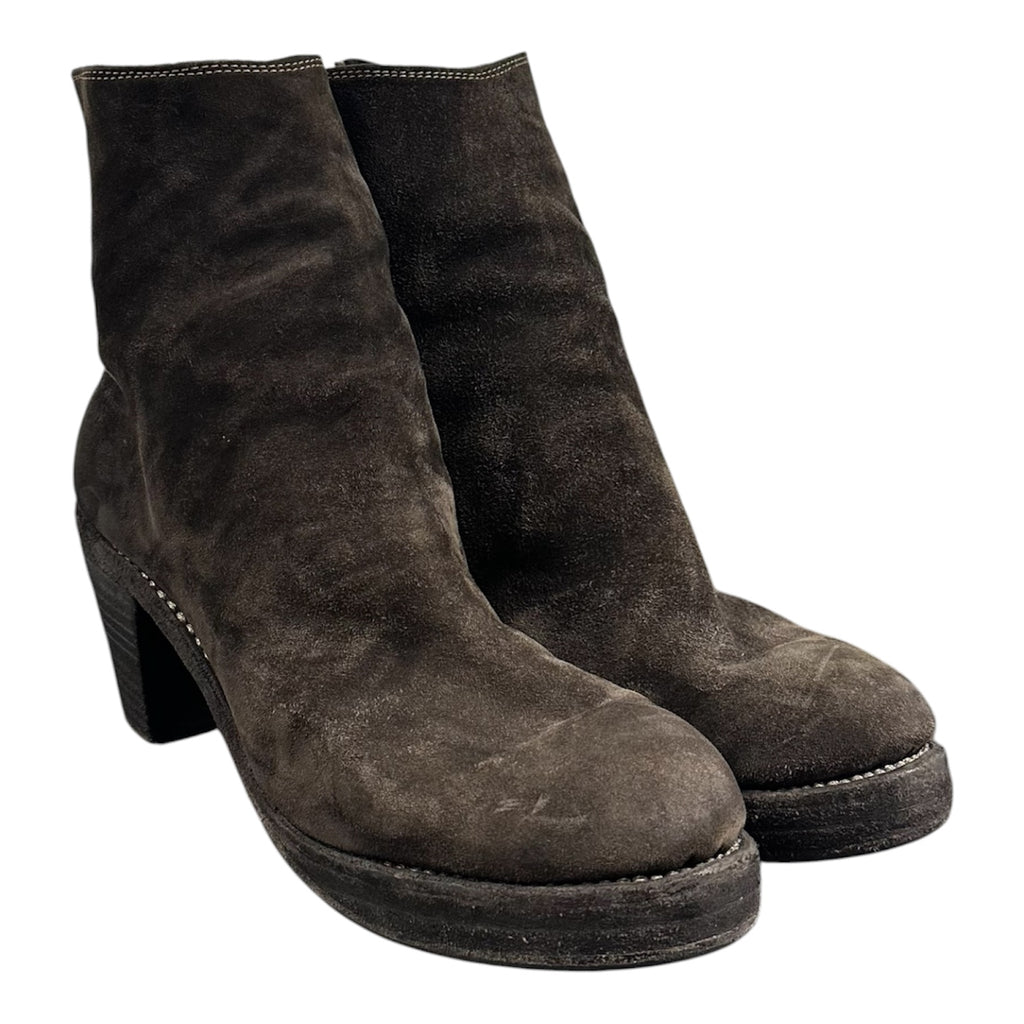 GUIDI 3006 BROWN SUEDE HEELS.
