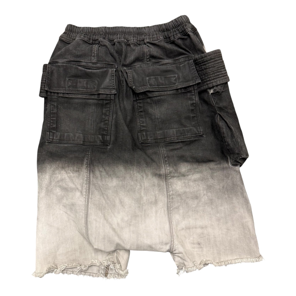 RICK OWENS GRADIENT DOUBLE-LOOP SHORTS.