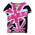 SUPER LOVERS PINK SKULL UNION JACK FLAG TEE.
