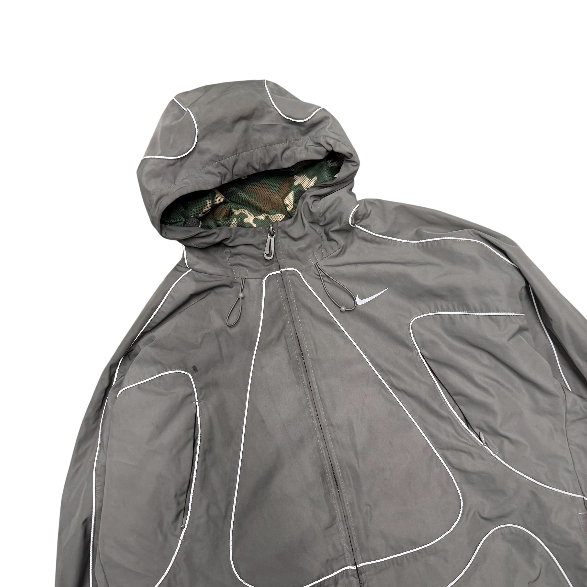 NIKE X CORTEIZ GRAY WINDBREAKER JACKET.