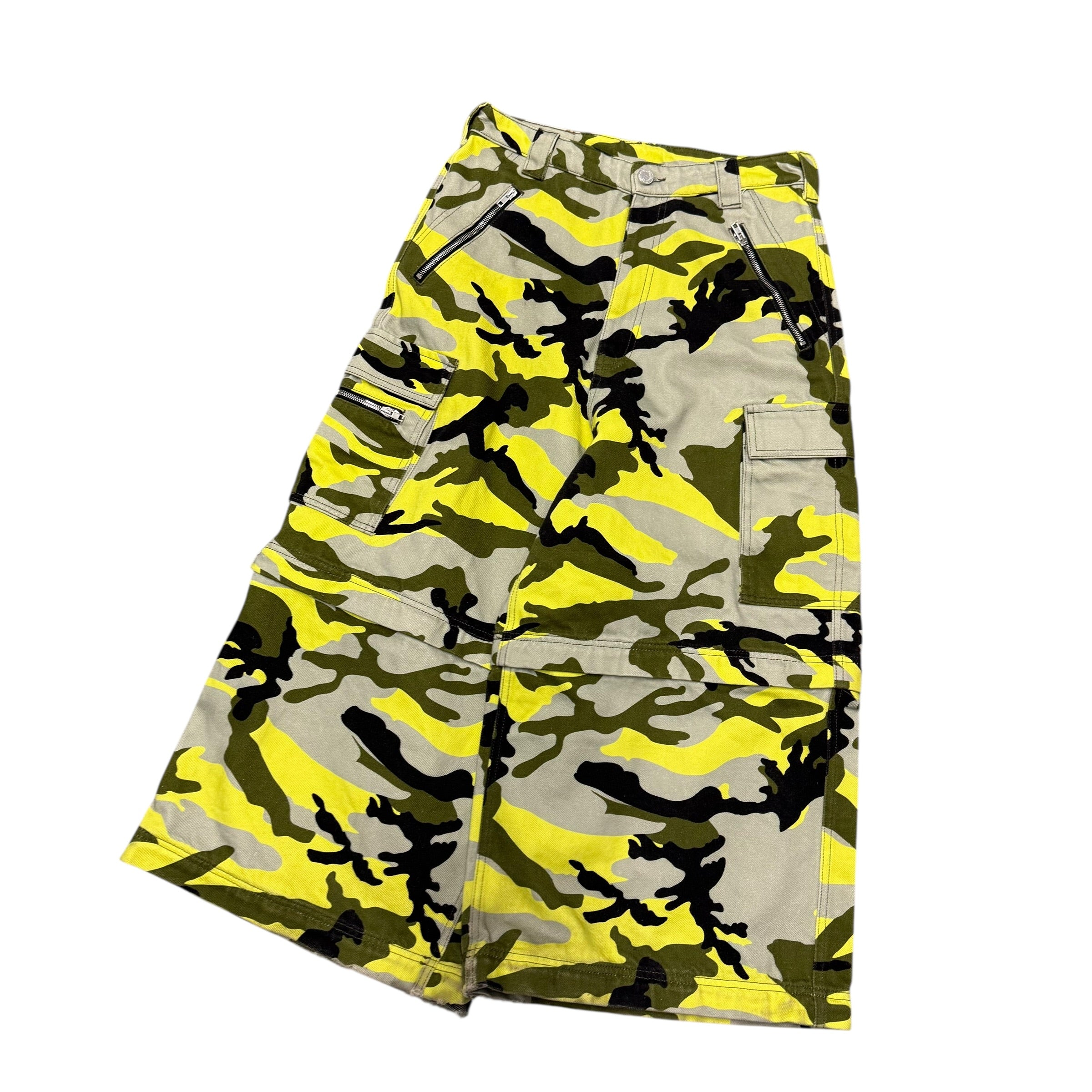 VETEMENTS YELLOW TRANSFORMER CARGO PANTS.