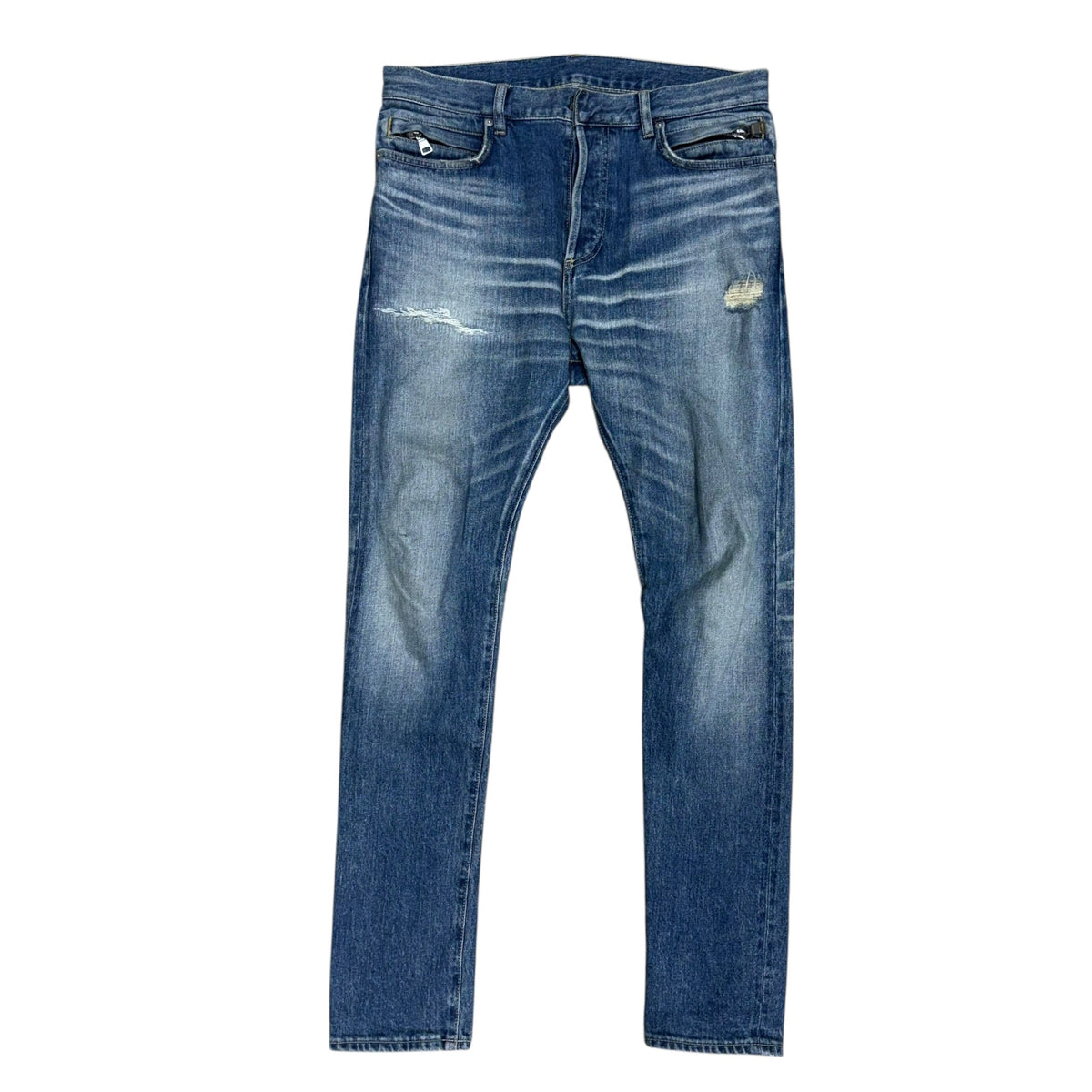 BALMAIN ZIPPER DENIM BLUE