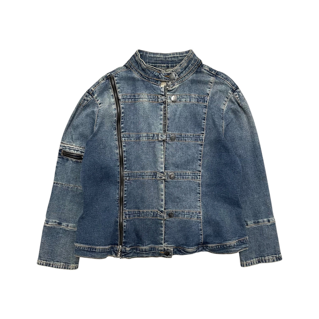 VINTAGE CREST JEANS DENIM ZIPPER JACKET.