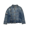 VINTAGE CREST JEANS DENIM ZIPPER JACKET.