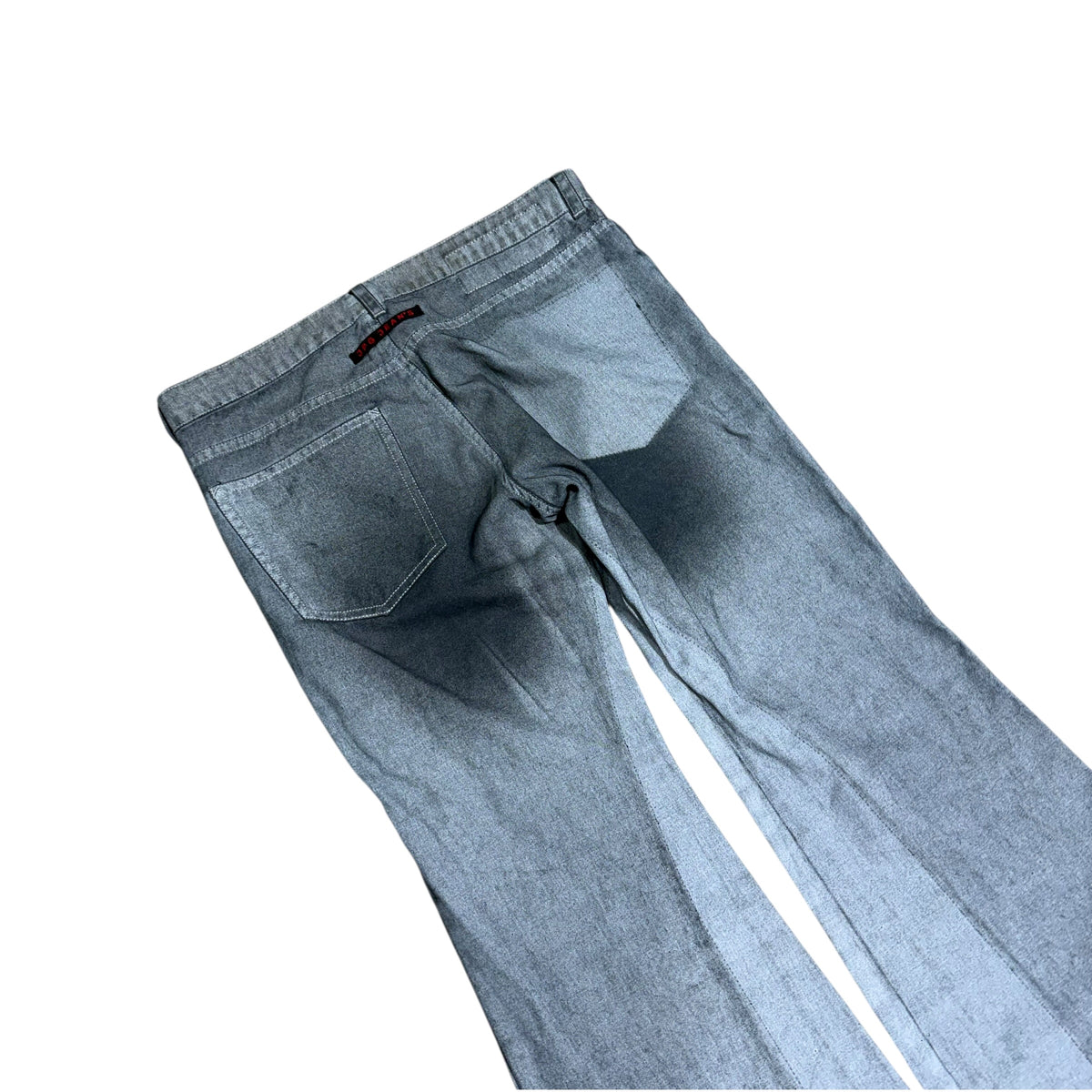 JEAN PAUL GAULTIER GRADIENT WASH FLARED DENIM.