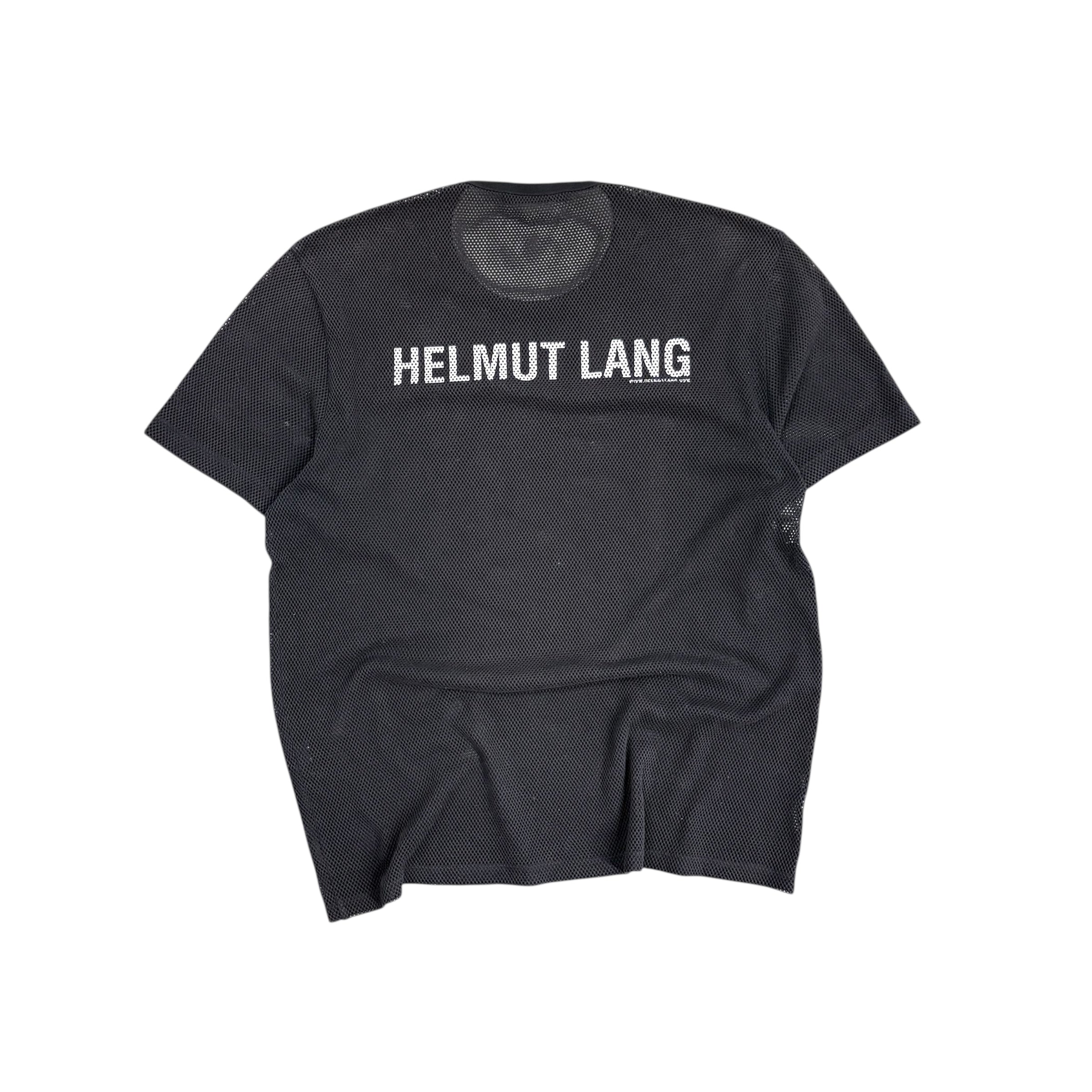 HELMUT LANG MESH LOGO SHIRT.