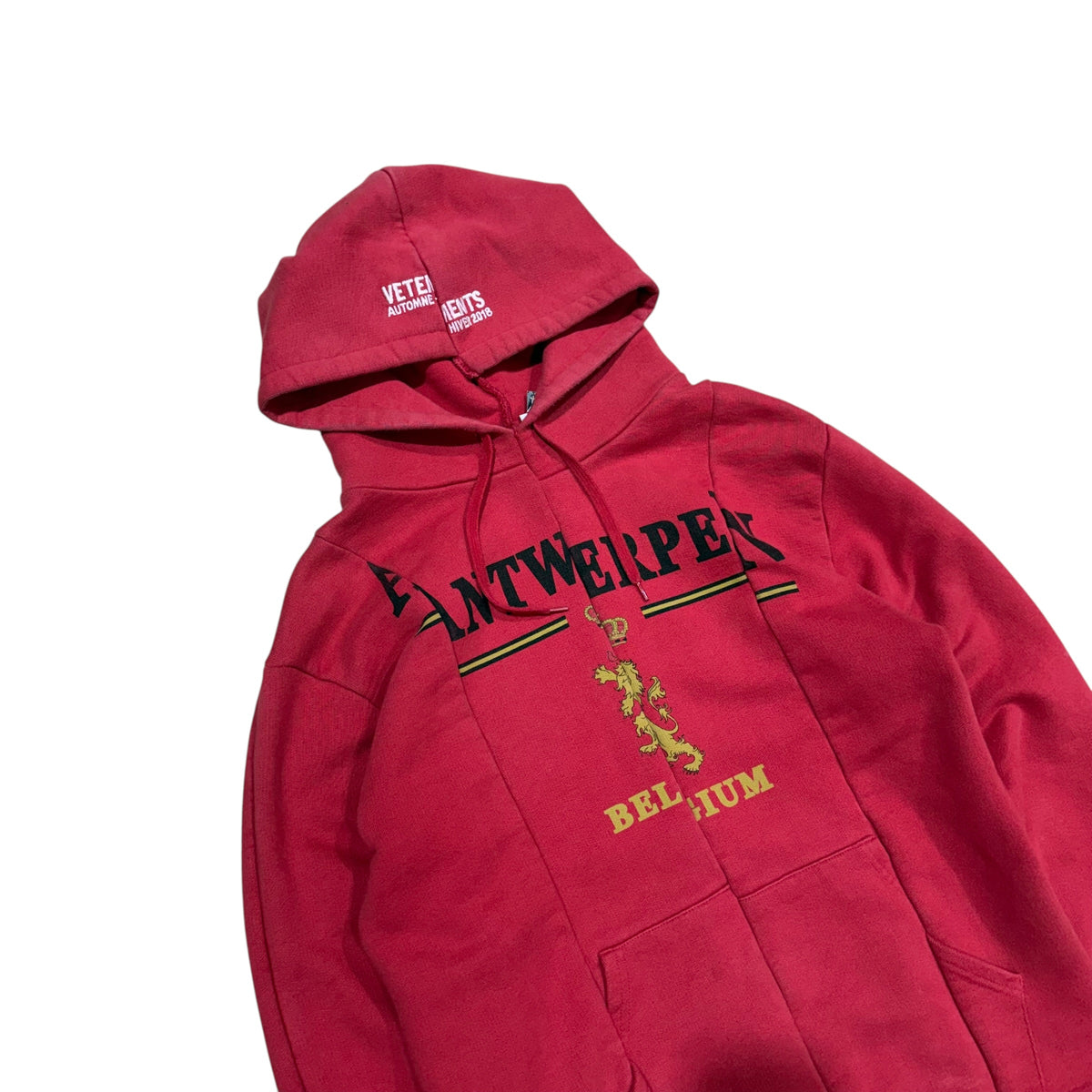 VETEMENTS AW18 ANTWERPEN DECONSTRUCTED HOODIE.