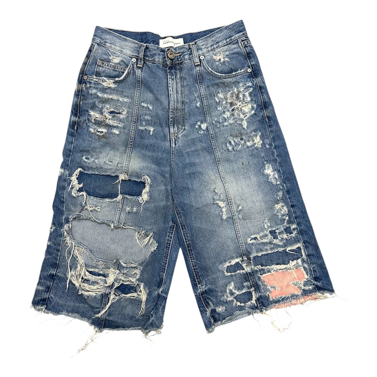 LIL DENIM JEAN DISTRESSED LONG SHORTS.