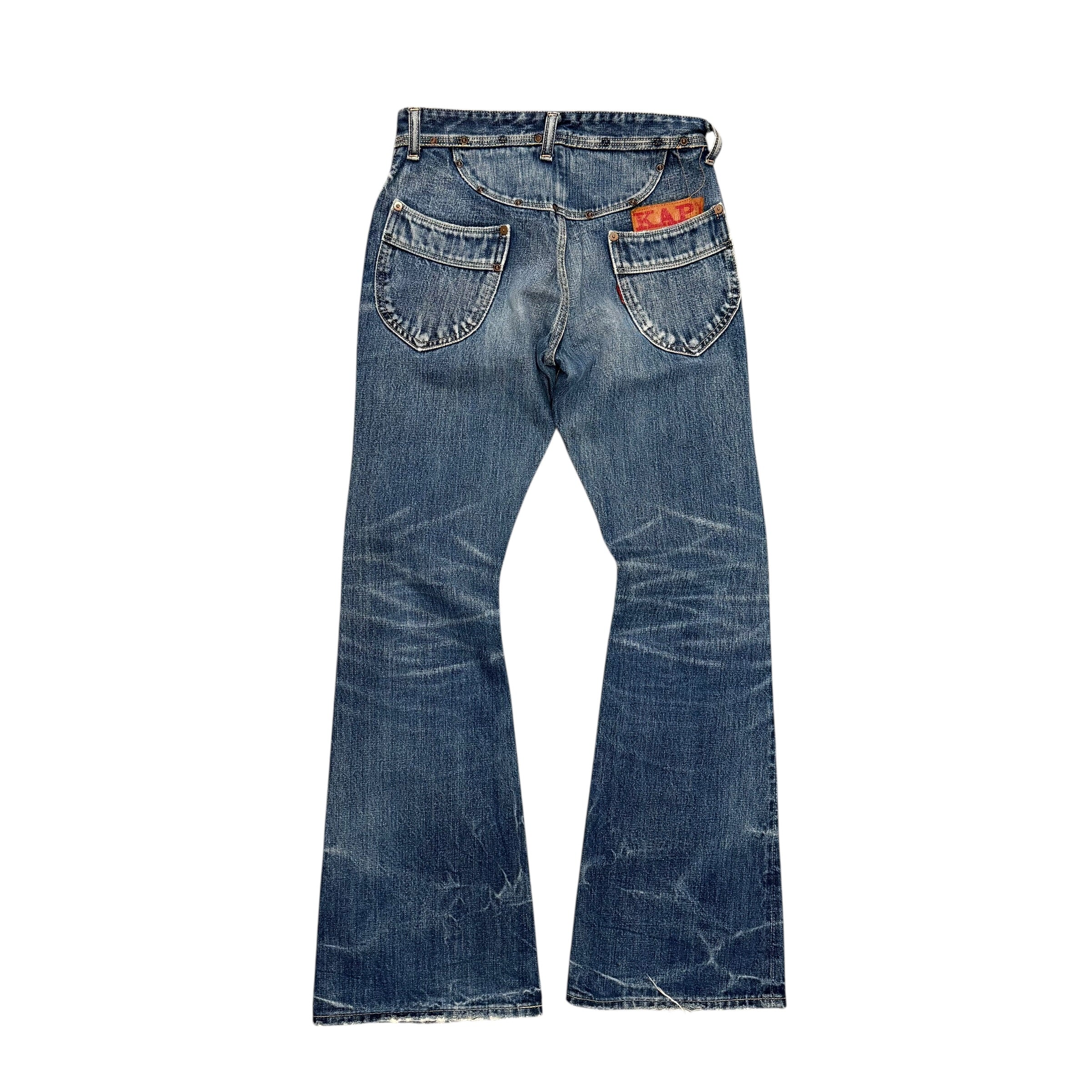 VINTAGE KAPITAL FLARED DENIM PANTS.