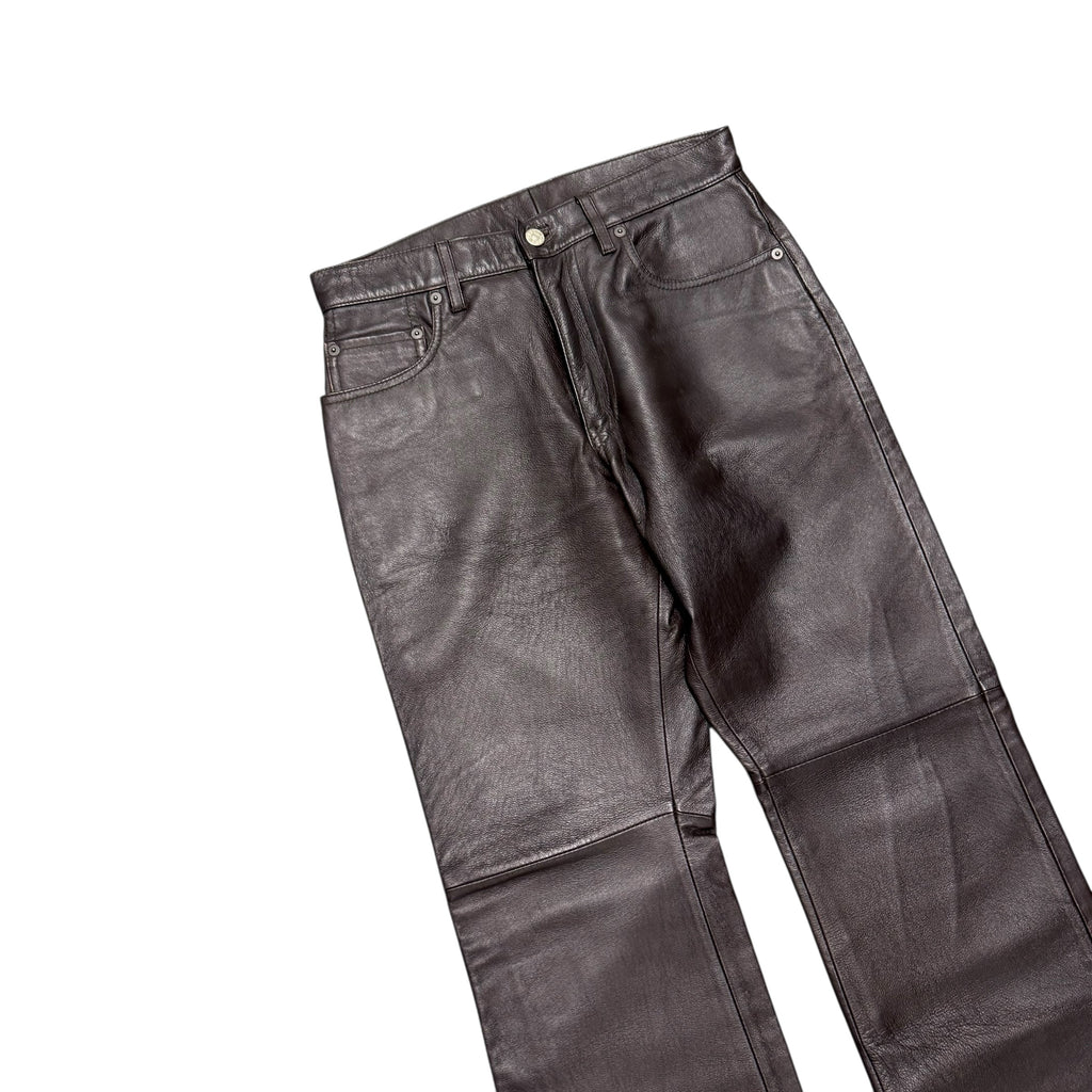 PPFM BROWN LEATHER PANTS.