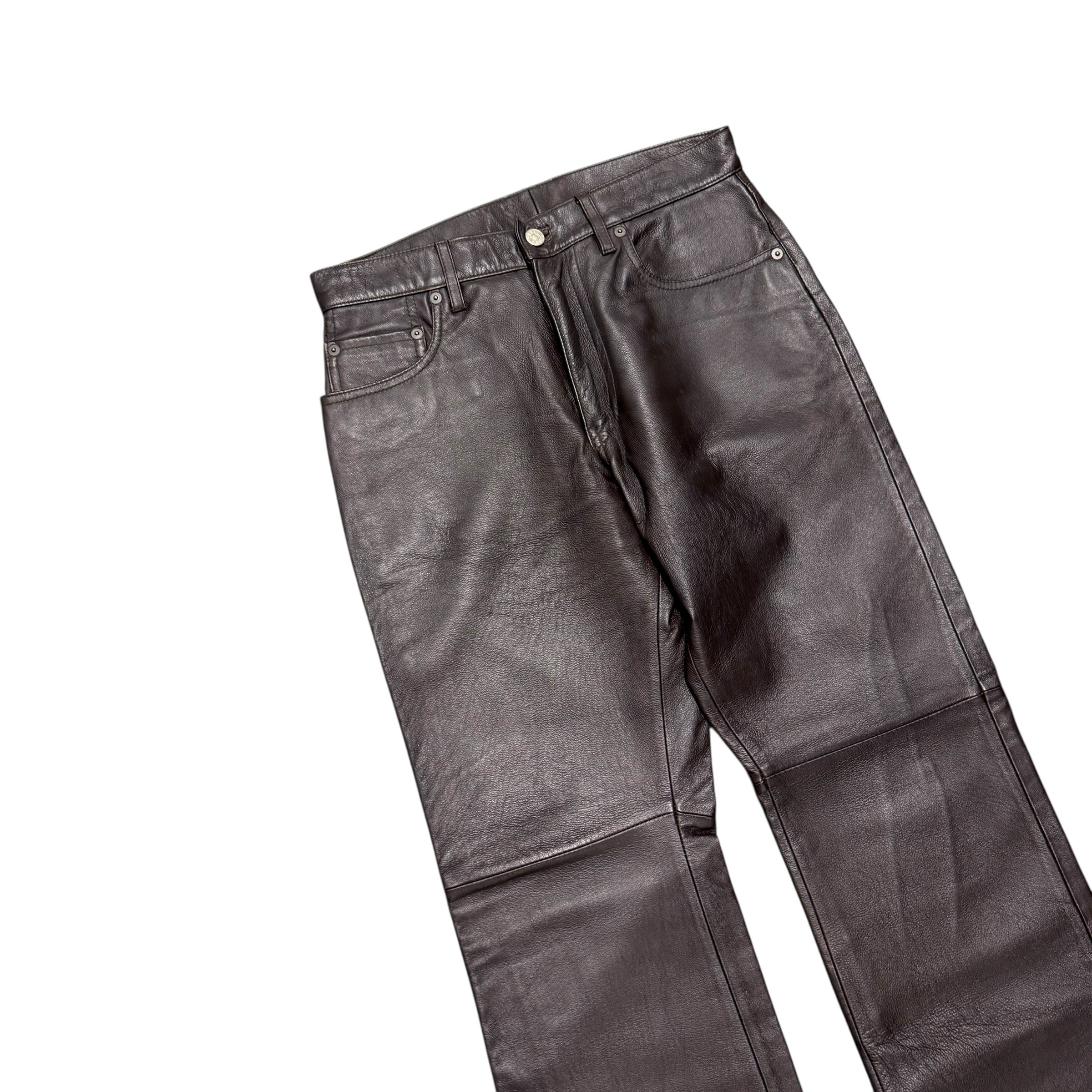 PPFM BROWN LEATHER PANTS.