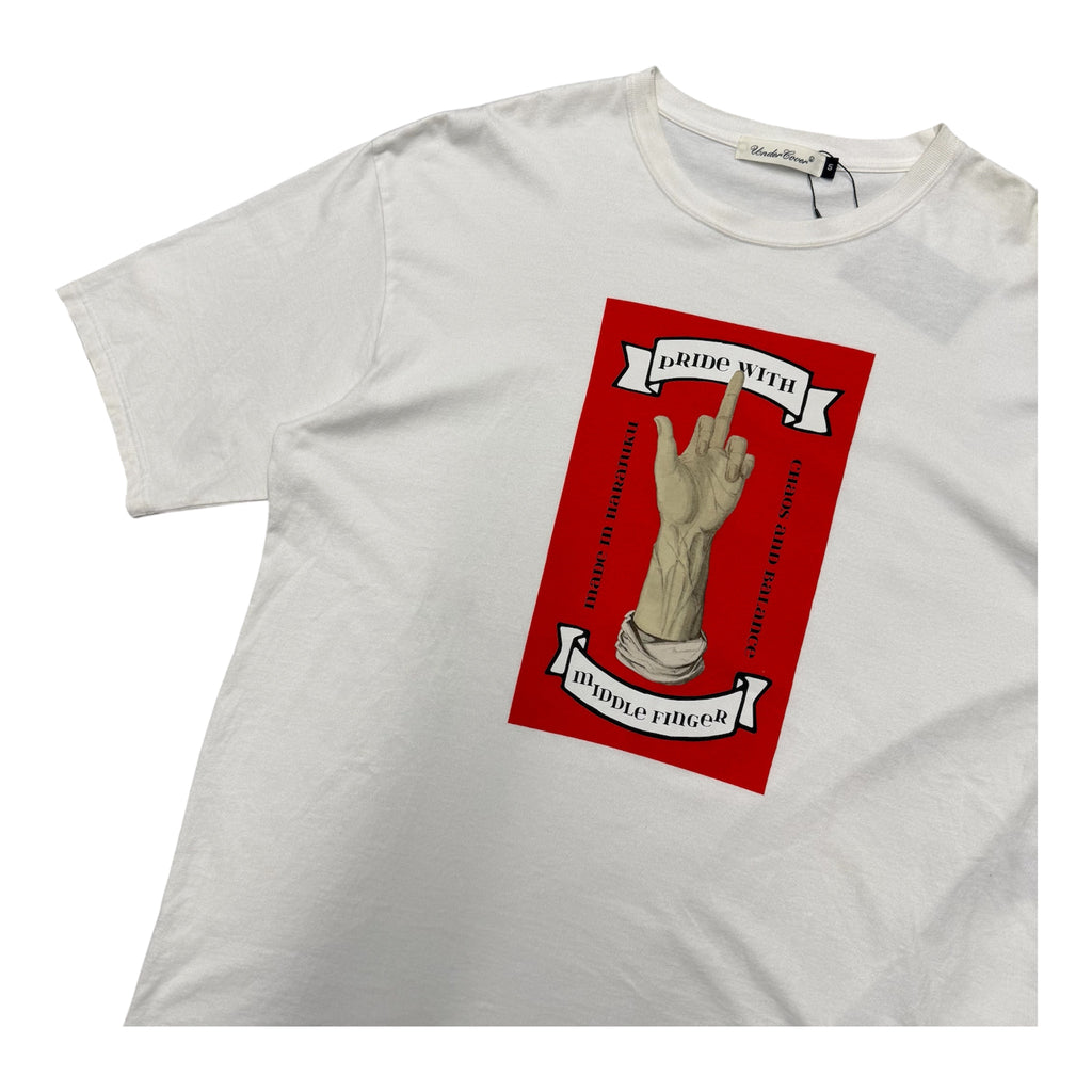 UNDERCOVER “PRIDE WITH MIDDLE FINGER” TEE.