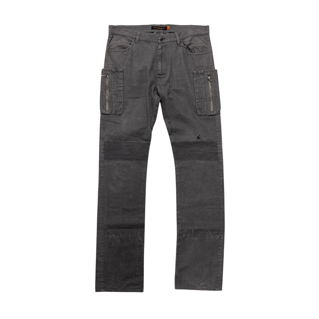UNDERCOVER AW05 “ARTS & CRAFTS” GRAY BIKER PANTS.